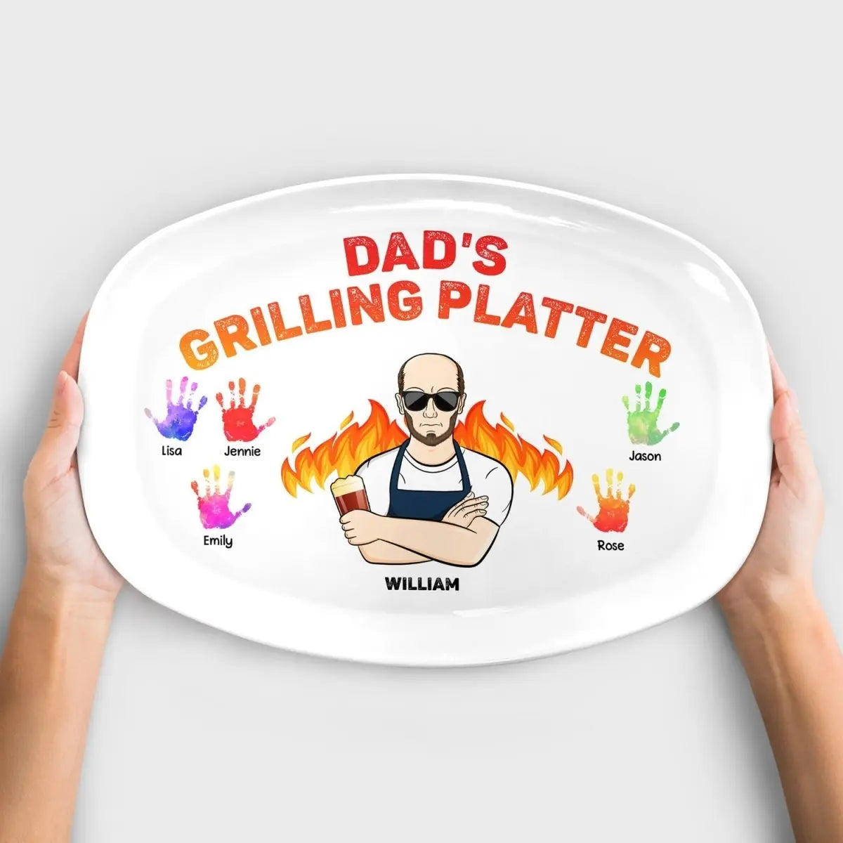 Father's Day - Daddy's Grilling Platter - Personalized Plate (HJ) Jewelry Dish The Next Custom Gift