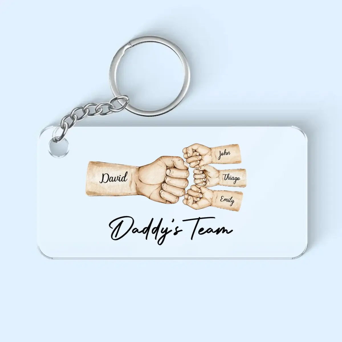 Father's Day - Daddy's Team Fist Bump - Personalized Acrylic Keychain Keychain The Next Custom Gift