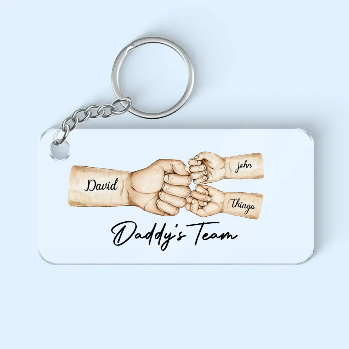 Father's Day - Daddy's Team Fist Bump - Personalized Acrylic Keychain Keychain The Next Custom Gift