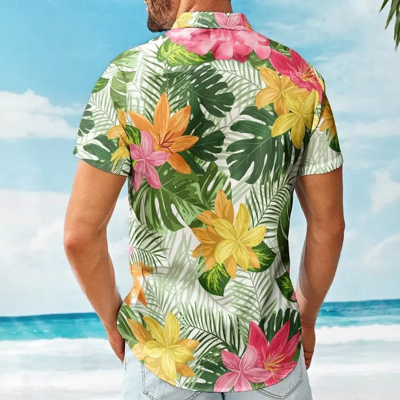 Father's Day - Funny Big Belly Aloha With Tropical Flowers - Personalized Hawaiian Shirt Hawaiian Shirt The Next Custom Gift