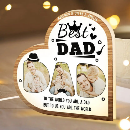 Father's Day - Our Daddy Is Our Hero - Personalized Shaped Photo Light Box Frame Light Box The Next Custom Gift