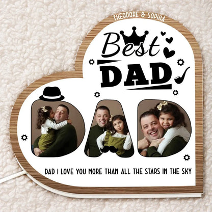 Father's Day - Our Daddy Is Our Hero - Personalized Shaped Photo Light Box Frame Light Box The Next Custom Gift