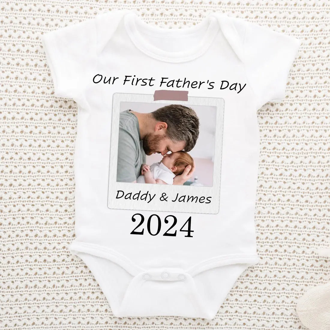 Father's Day - Our First Father's Day - Personalized Photo Matching Shirt Shirts & Tops The Next Custom Gift