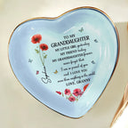 Faux Pressed Birth Flower My Daughter Forever - Personalized Ring Dish