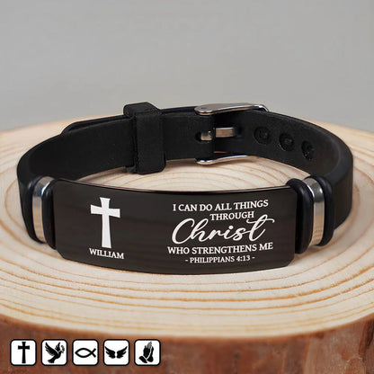 Favorite Bible And Christian Symbol - Personalized Engraved Bracelet
