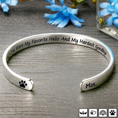 Favorite Hello Hardest Goodbye - Personalized Bangle Bracelet Cuff