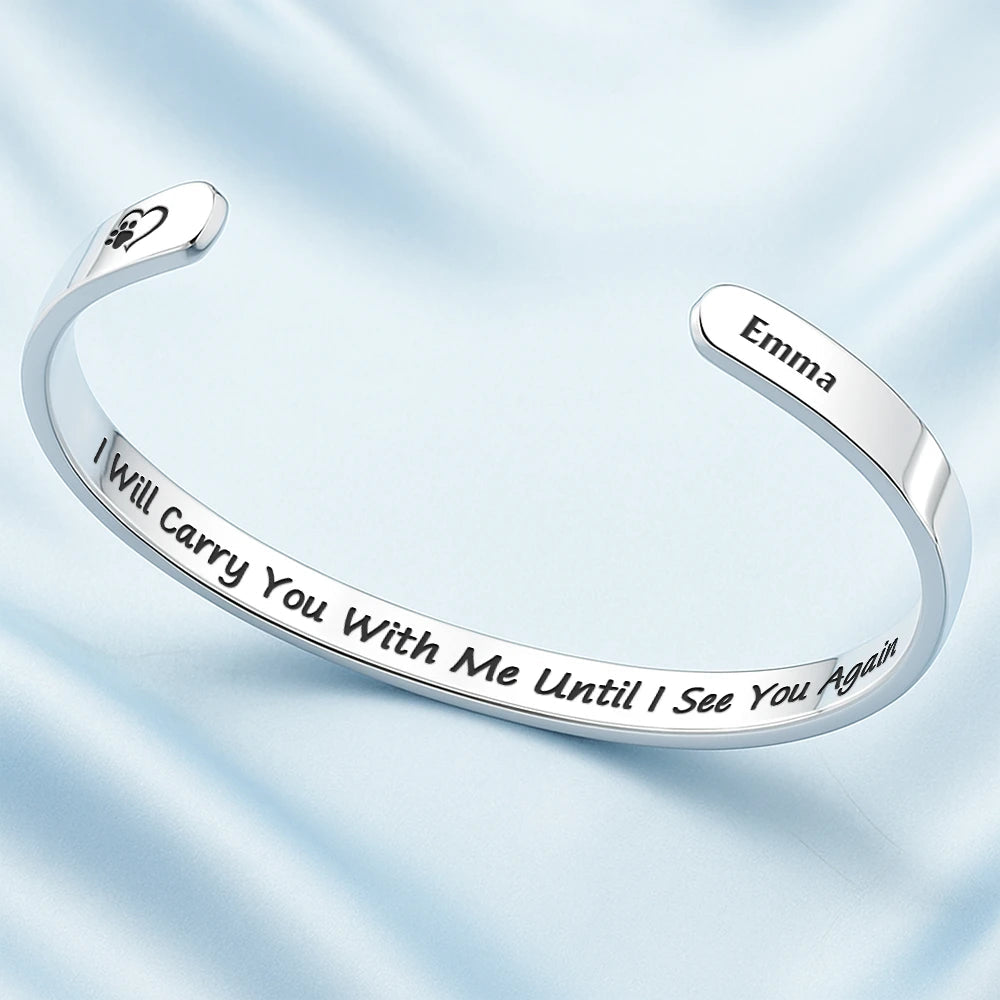 Favorite Hello Hardest Goodbye - Personalized Bangle Bracelet Cuff