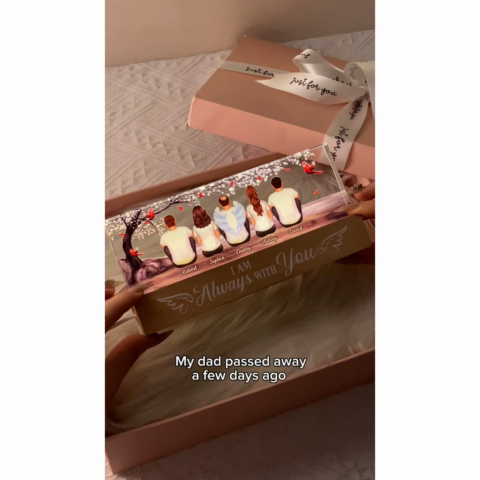 Always With You Blossom Tree Personalized Acrylic Block Plaque LED Night Light, Memorial Remembrance Sympathy Gift