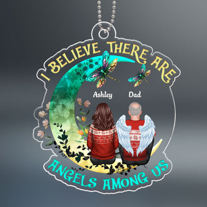 Angels Among Us Beautiful Moon Memorial Personalized Acrylic Ornament