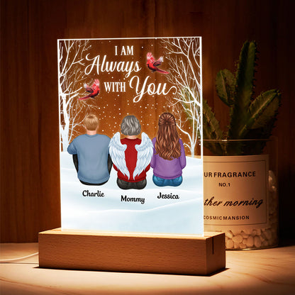 Always With You Family Memorial Snow Personalized Rectangle Acrylic Plaque LED Lamp Night Light