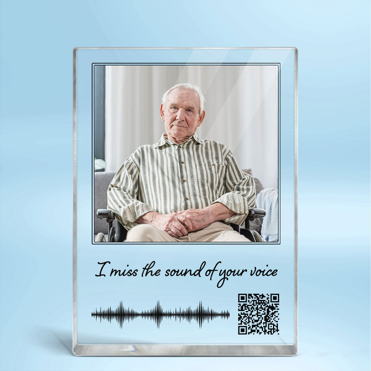 Voicemail Voice Message Scannable QR Code Family Memorial Sympathy Gift Keepsake Personalized Vertical Rectangle Acrylic Block Plaque