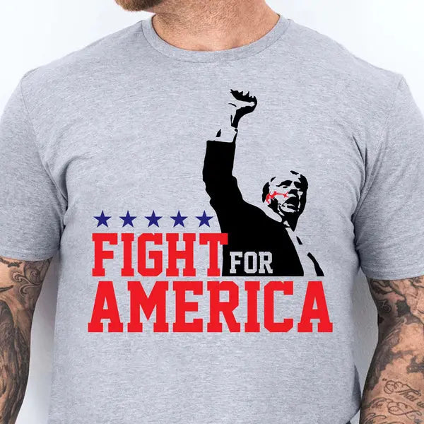 Fight For America Shirt | Trump Shot Fight Shirt | Donald Trump Shirt Bright Shirts & Tops The Next Custom Gift