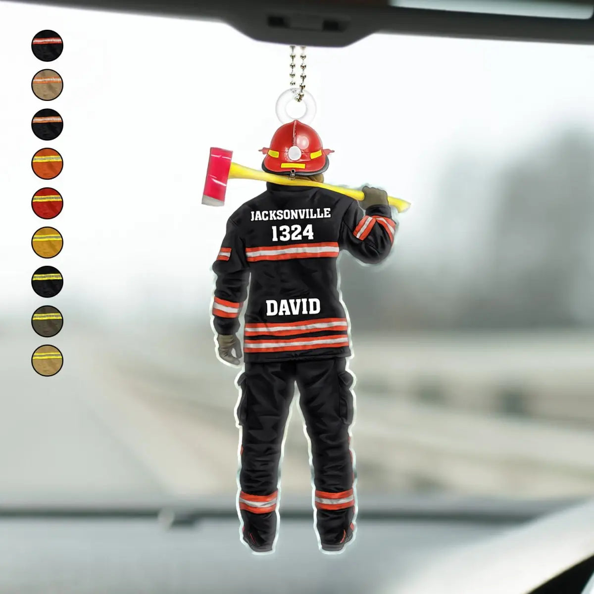 Firefighter - Firefighter Uniform - Personalized Acrylic Car Hanger car hanger The Next Custom Gift