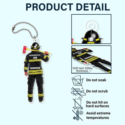 Firefighter - Firefighter Uniform - Personalized Acrylic Car Hanger car hanger The Next Custom Gift