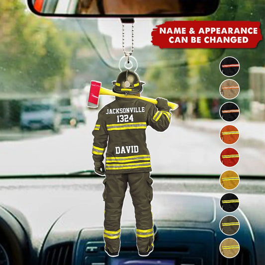 Firefighter Uniform - Gift For Firefighters - Personalized Car Ornament ornament The Next Custom Gift