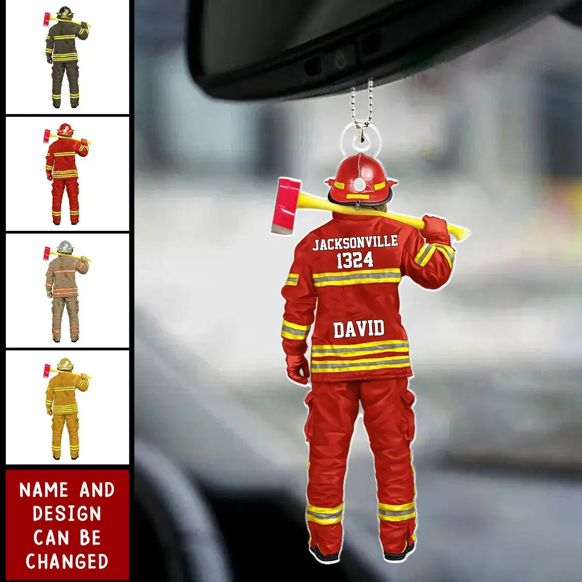 Firefighter Uniform - Gift For Firefighters - Personalized Car Ornament ornament The Next Custom Gift