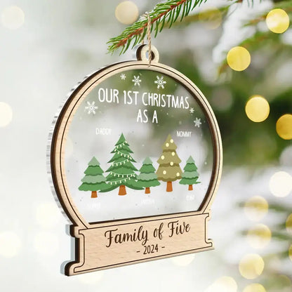 First Christmas As A Family Of Three - Personalized 2-Layered Mix Ornament Ornament The Next Custom Gift