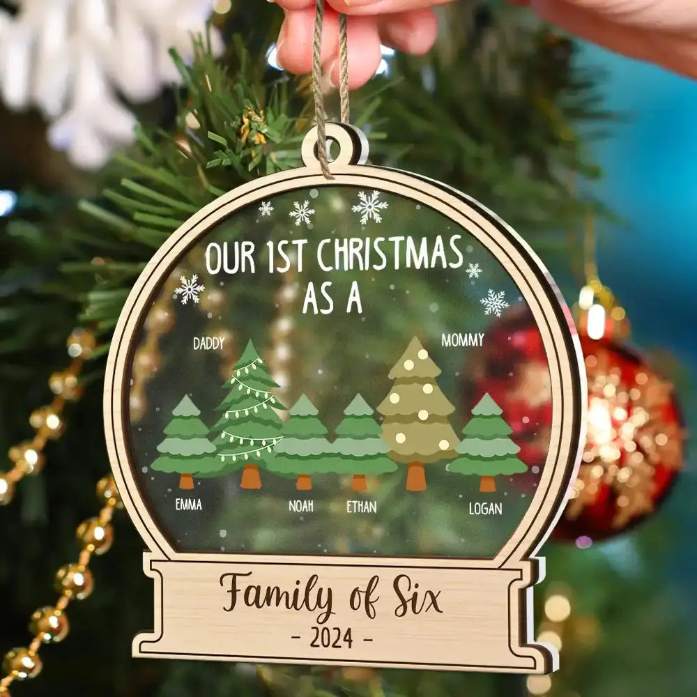 First Christmas As A Family Of Three - Personalized 2-Layered Mix Ornament Ornament The Next Custom Gift