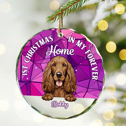 First Christmas In My Forever Home Stained Glass - Personalized Circle Acrylic Ornament Ornament The Next Custom Gift