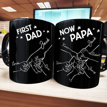 First Dad Now Grandpa Fist Bump - Personalized Mug mug The Next Custom Gift