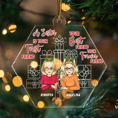 First Friend Best Friend Forever Friend - Personalized Custom Shaped Acrylic Ornament ornament The Next Custom Gift