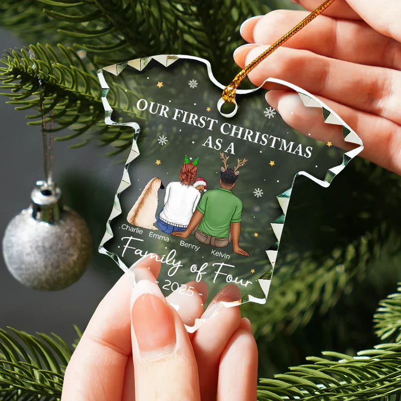 First Christmas As A Family - Personalized Onesie Shaped Acrylic Ornament