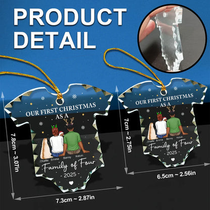 First Christmas As A Family - Personalized Onesie Shaped Acrylic Ornament