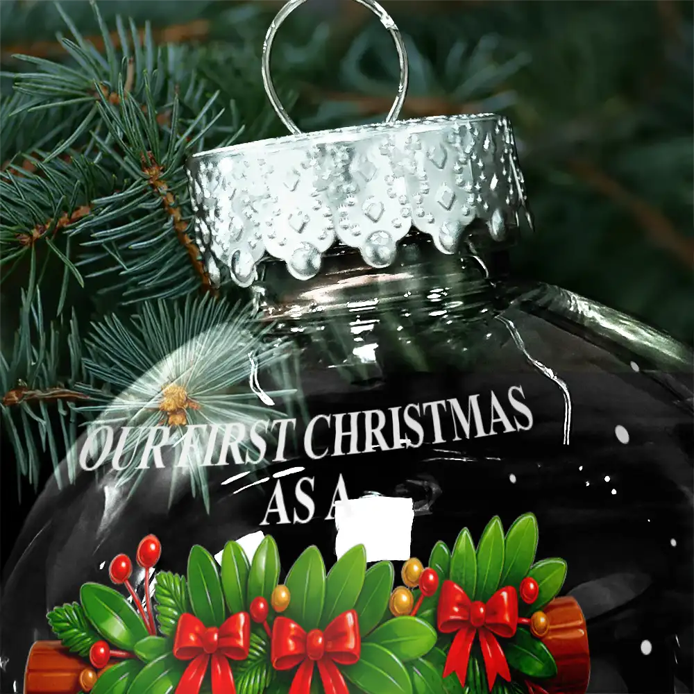 First Christmas Stocking Family - Personalized Ball Ornament