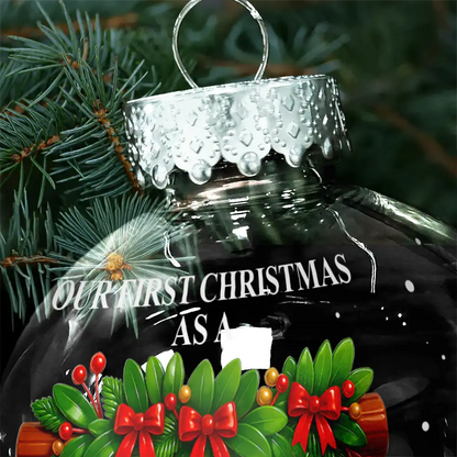 First Christmas Stocking Family - Personalized Ball Ornament