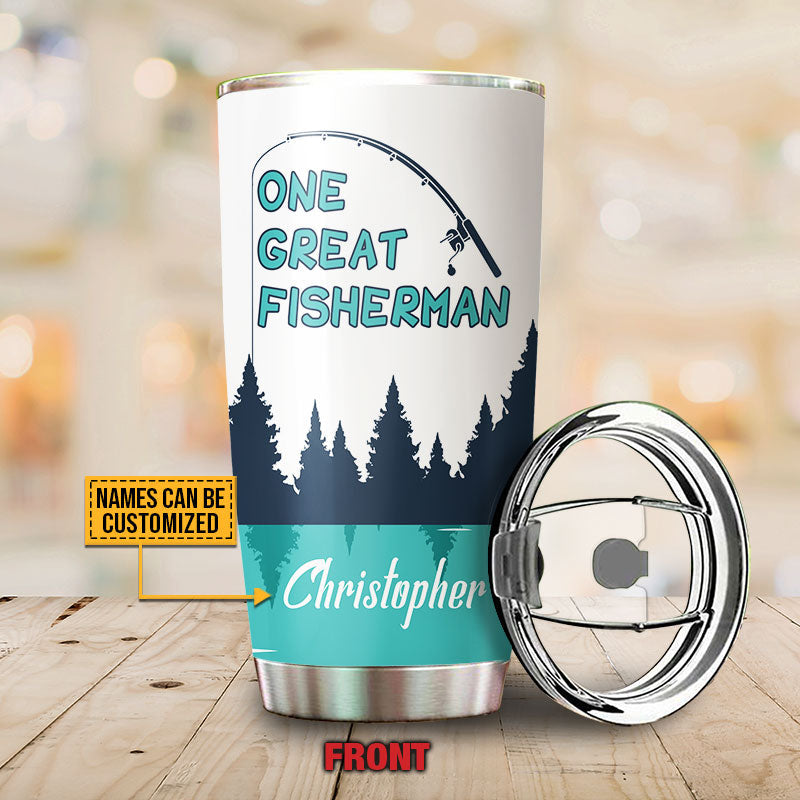 Fishing Couple Great Fisherman And His Best Catch, Couple Gift, Custom Tumbler