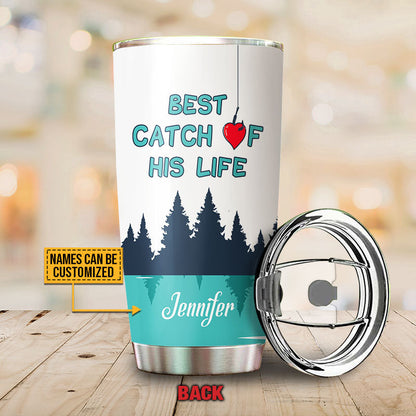 Fishing Couple Great Fisherman And His Best Catch, Couple Gift, Custom Tumbler