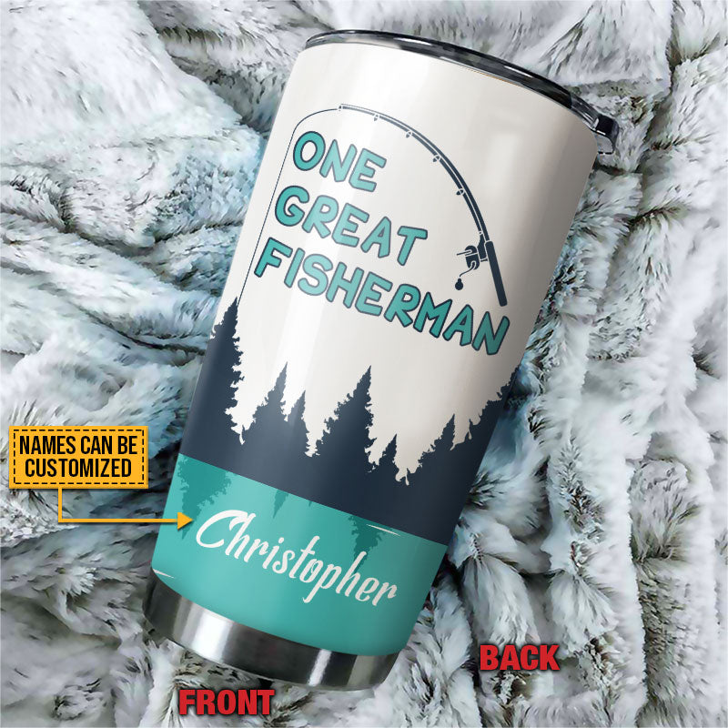 Fishing Couple Great Fisherman And His Best Catch, Couple Gift, Custom Tumbler