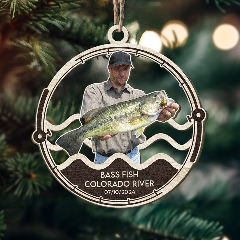 Fishing Custom Photo For Fisher, Fishing Lovers - Personalized Wooden Photo Ornament