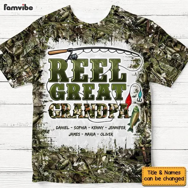 Fishing Lovers - Grandpa Fishing Camo - Personalized all-Over Print T-shirt (BU) Shirts & Tops The Next Custom Gift