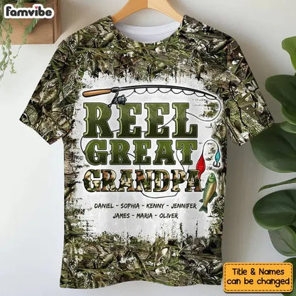 Fishing Lovers - Grandpa Fishing Camo - Personalized all-Over Print T-shirt (BU) Shirts & Tops The Next Custom Gift