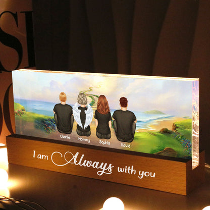 Family Sitting Stairway To Heaven Personalized Acrylic Block LED Night Light