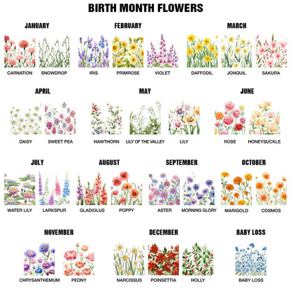 Birth Month Flower Watercolor Blooming In Love - Personalized Women's Sleep Tee