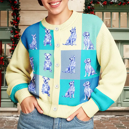 Flowers Toile Dog - Personalized Cardigan