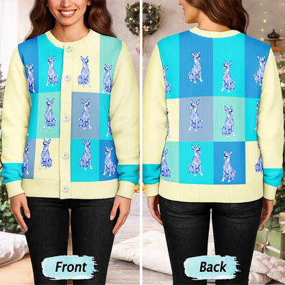 Flowers Toile Dog - Personalized Cardigan