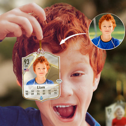 Football Card Custom Photo - Personalized Acrylic Photo Ornament