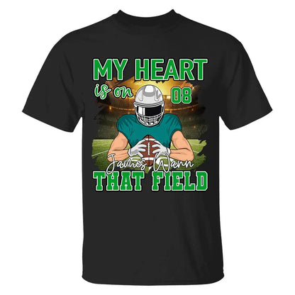 Football Game Days My Heart Is On That Field Personalized Shirt For American Football Lovers Shirts & Tops The Next Custom Gift