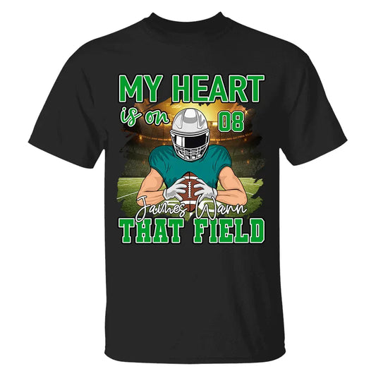 Football Game Days My Heart Is On That Field Personalized Shirt For American Football Lovers Shirts & Tops The Next Custom Gift