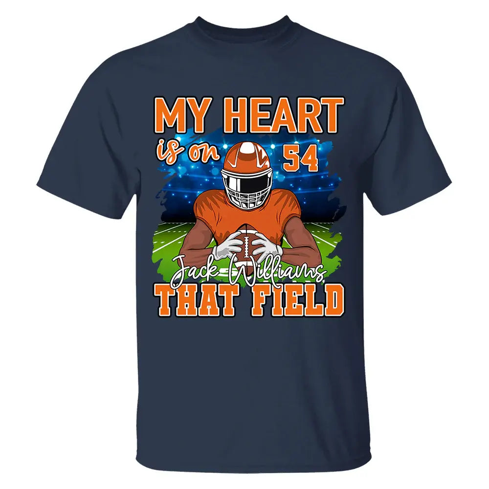 Football Game Days My Heart Is On That Field Personalized Shirt For American Football Lovers Shirts & Tops The Next Custom Gift