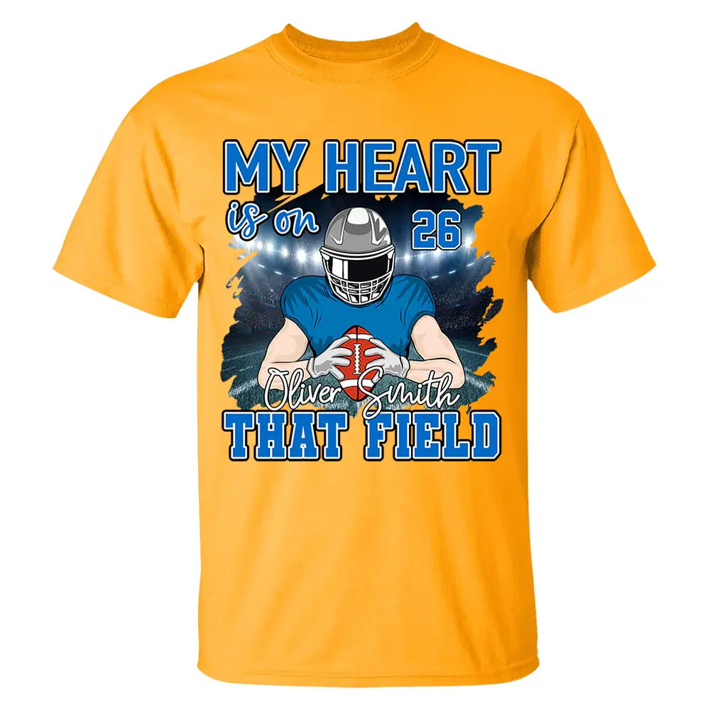 Football Game Days My Heart Is On That Field Personalized Shirt For American Football Lovers Shirts & Tops The Next Custom Gift