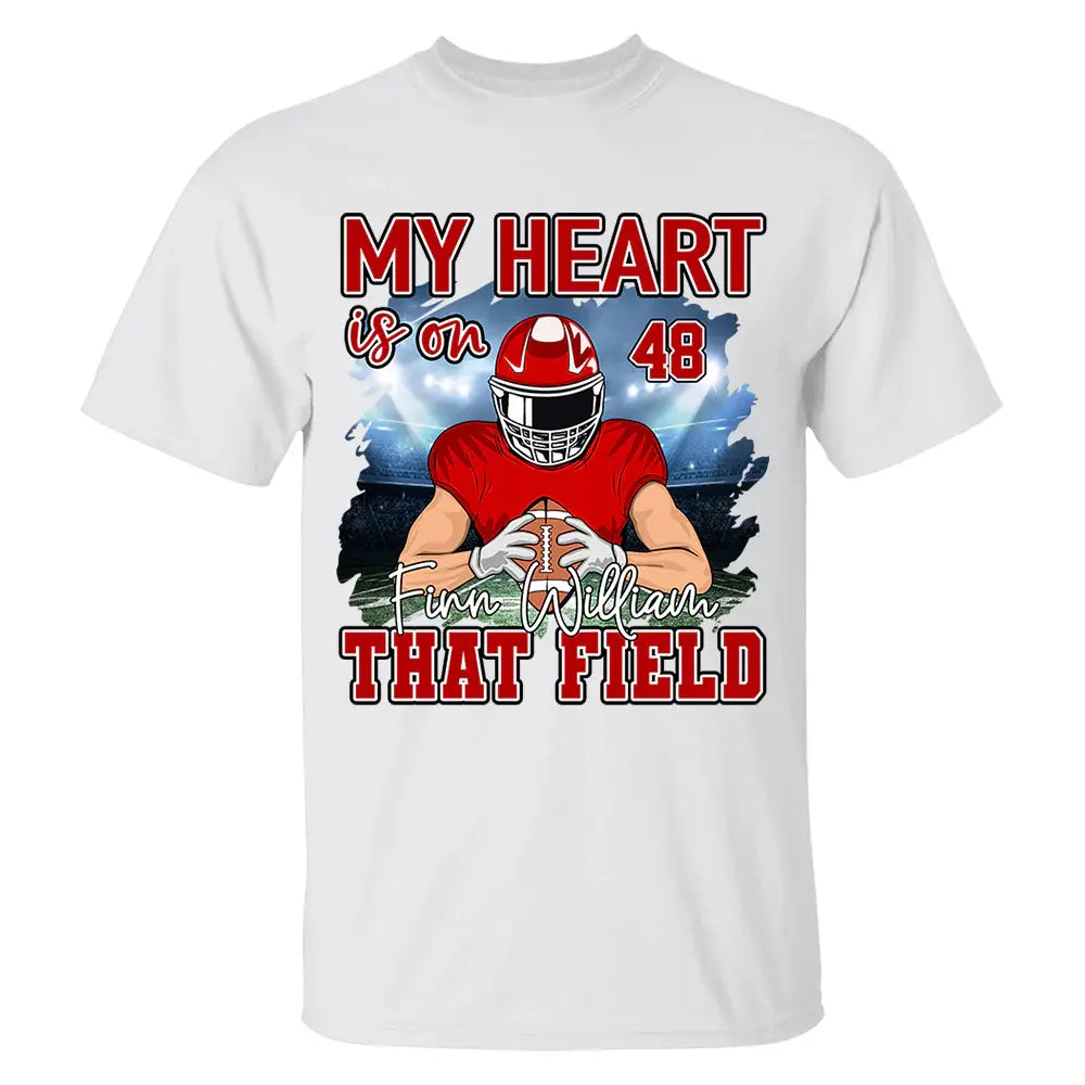 Football Game Days My Heart Is On That Field Personalized Shirt For American Football Lovers Shirts & Tops The Next Custom Gift