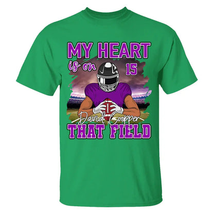 Football Game Days My Heart Is On That Field Personalized Shirt For American Football Lovers Shirts & Tops The Next Custom Gift