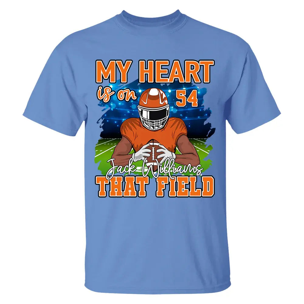 Football Game Days My Heart Is On That Field Personalized Shirt For American Football Lovers Shirts & Tops The Next Custom Gift