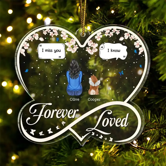 Forever Loved Memorial Dog Cat - Personalized Custom Shaped Acrylic Ornament Car Ornament The Next Custom Gift