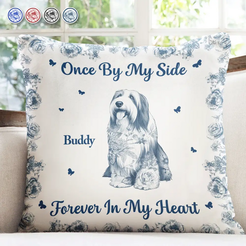 Forever In My Heart Toile Dog Cat Memorial - Personalized Pillow
