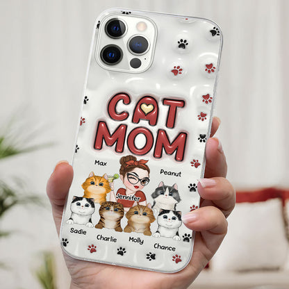 Lovely Cat Mom- Personalized Custom 3D Inflated Effect Phone Case